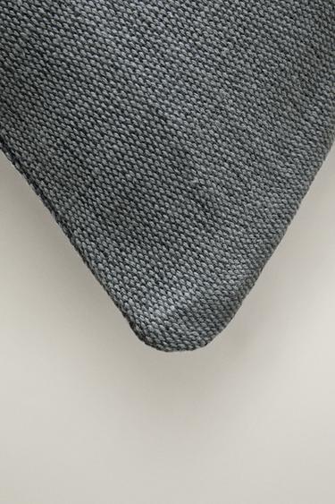 JUTE AND COTTON CUSHION COVER — Light blue 2