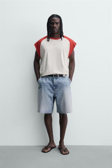 BERMUDA CHINO DENIM RELAXED FIT - Azul de Zara - Imagen 0