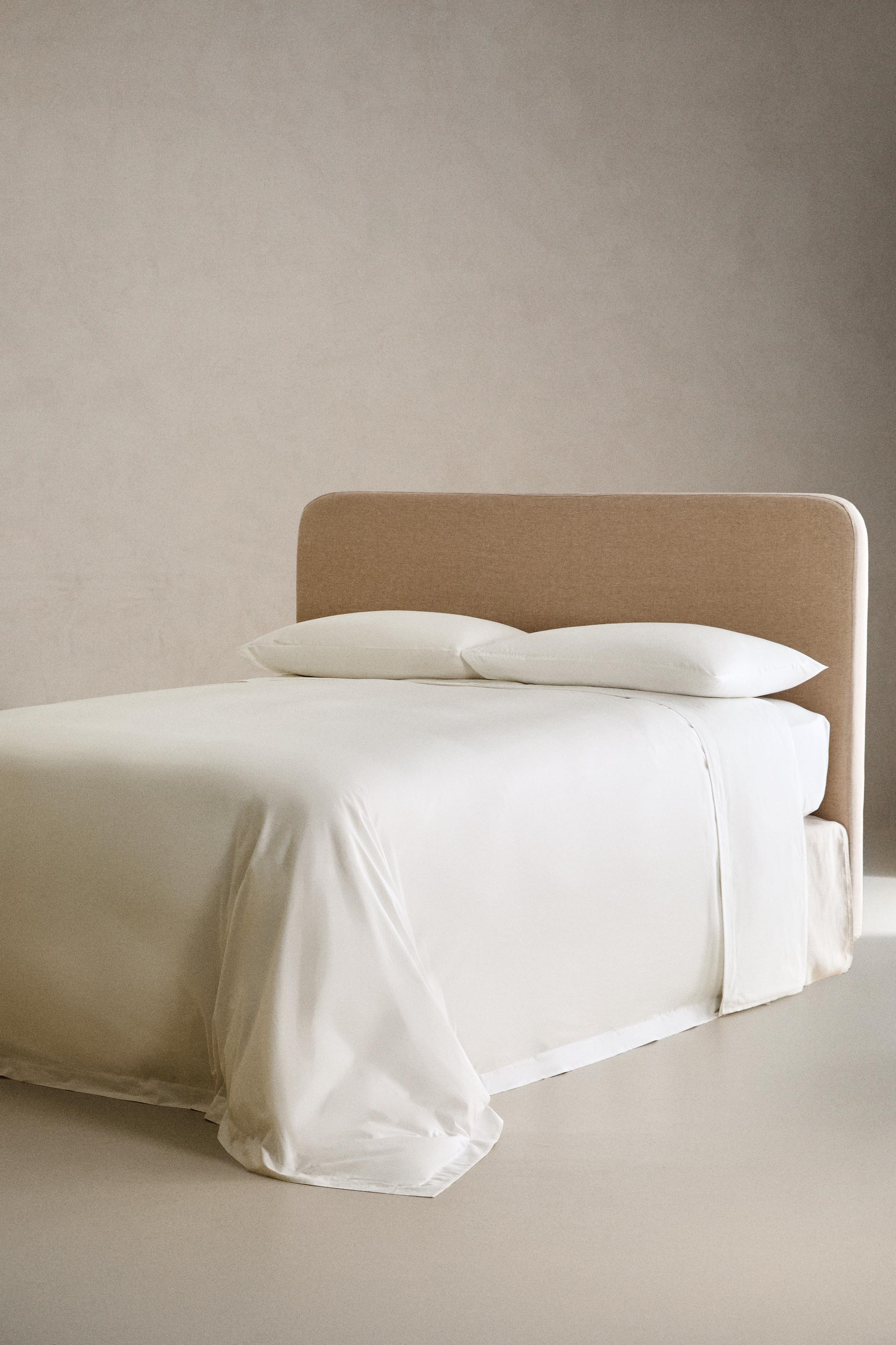 SATEEN FITTED SHEET | 15.7" THICK (500 THREAD COUNT) — Light beige