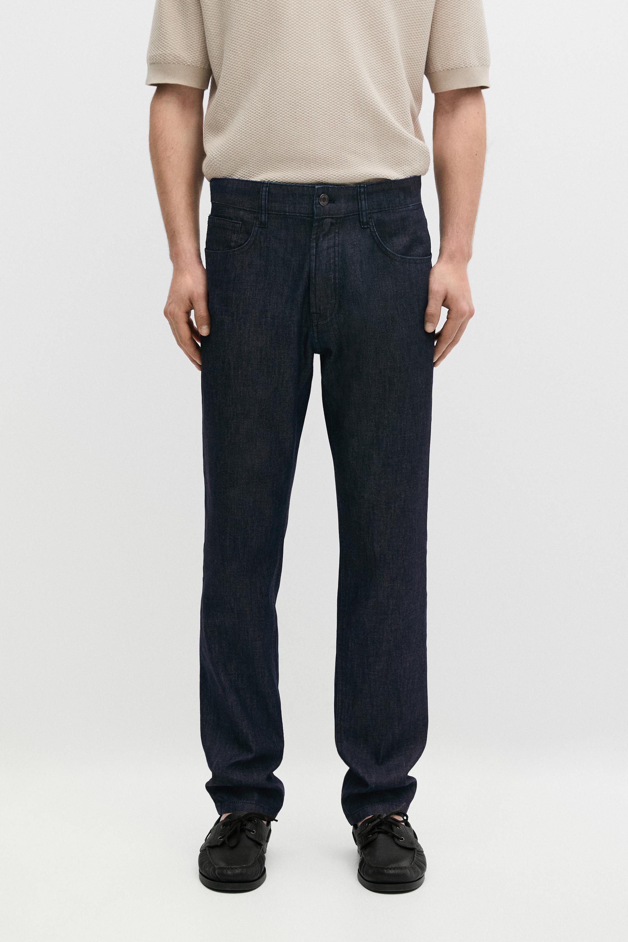 Faux jean tapered fit léger