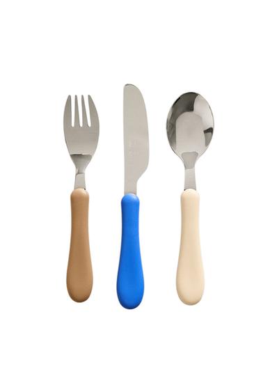 KIDS' CUTLERY SET WITH SILICONE HANDLE - Multicoloured by Zara
