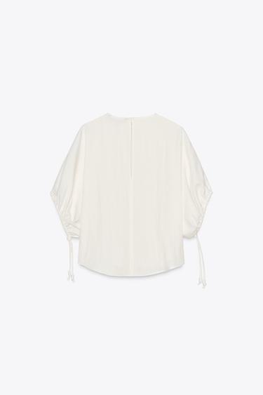 BLOUSE À MANCHES BOUFFANTES ZW COLLECTION - Blanc cassé de Zara - Image 7