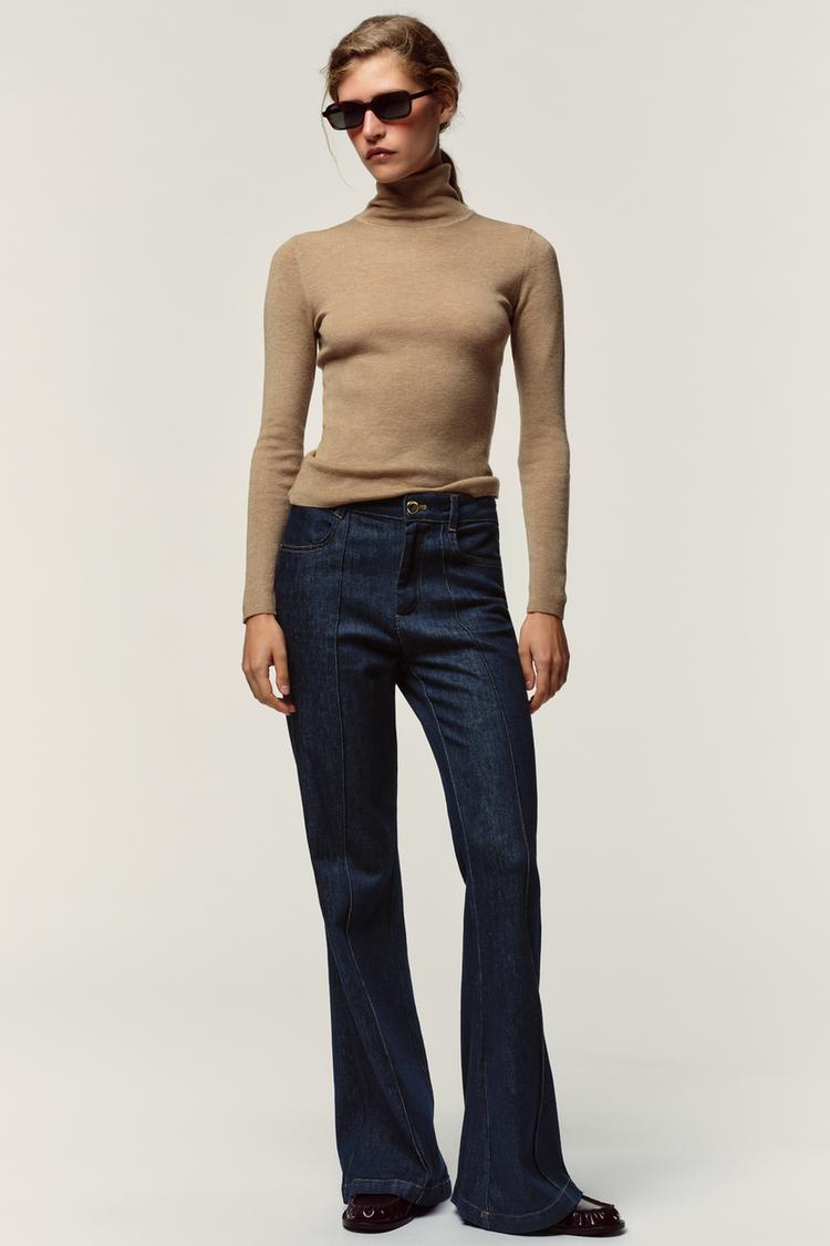 Rollkragen Damen Zara Pullover Mit Hohem Kragen PULLOVER MIT WOLLE