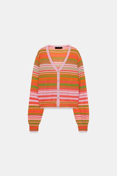 STRIPED CARDIGAN - Multicoloured by Zara - Image 0
