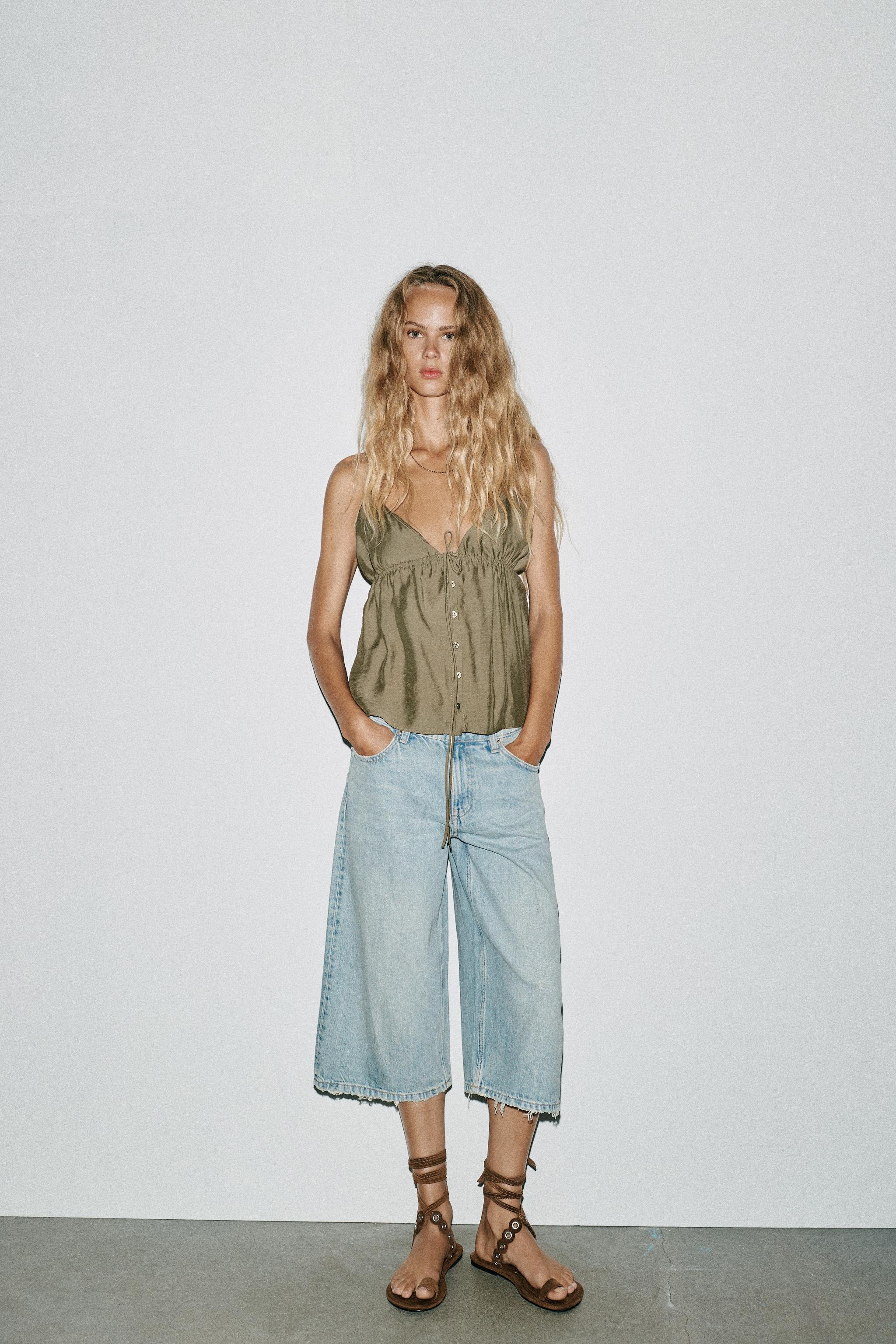 トップス musukari OVERSIZED STRIPED BEADED SHIRT - Blue / White | ZARA United