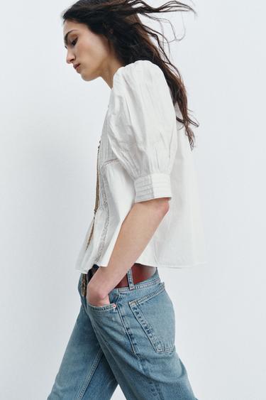 CHEMISE BRODERIES ZW COLLECTION - Écru de Zara - Image 3