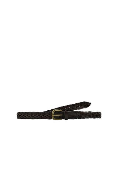 Zara AARON LEVINE X ZARA BRAIDED LEATHER BELT - Brown
