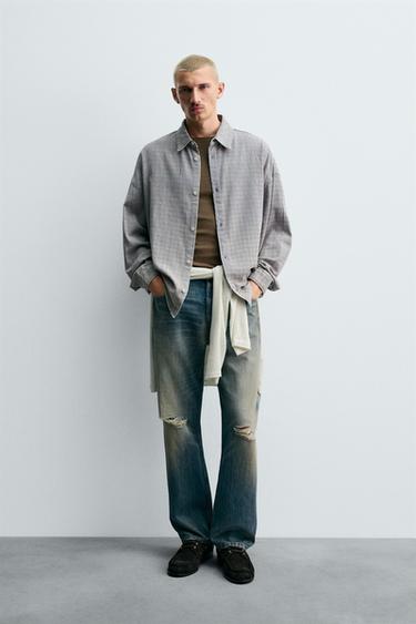 Zara 格紋紋理襯衫式外套 - 多色 - 圖片 0