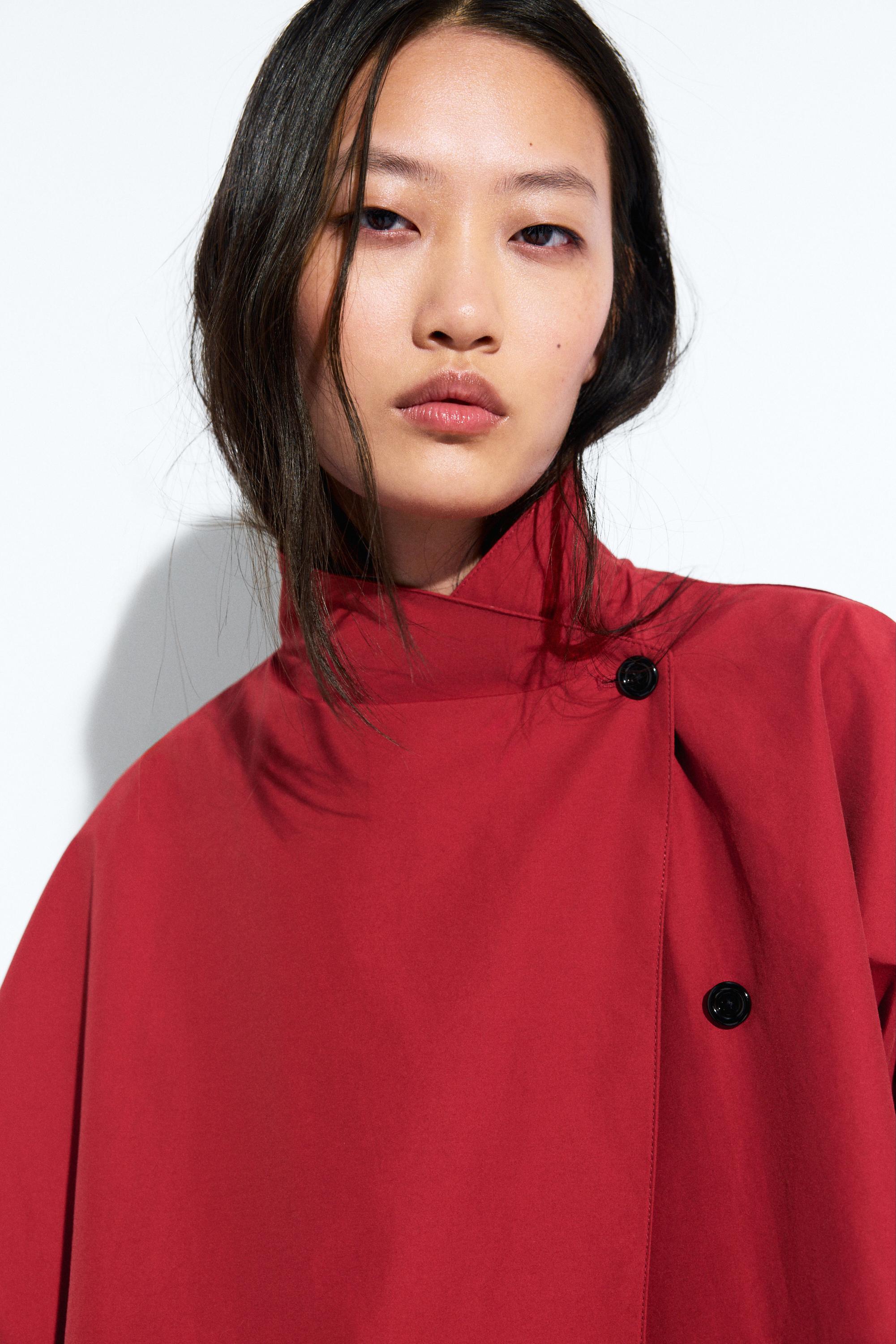 Cotton blend technical jacket with side button