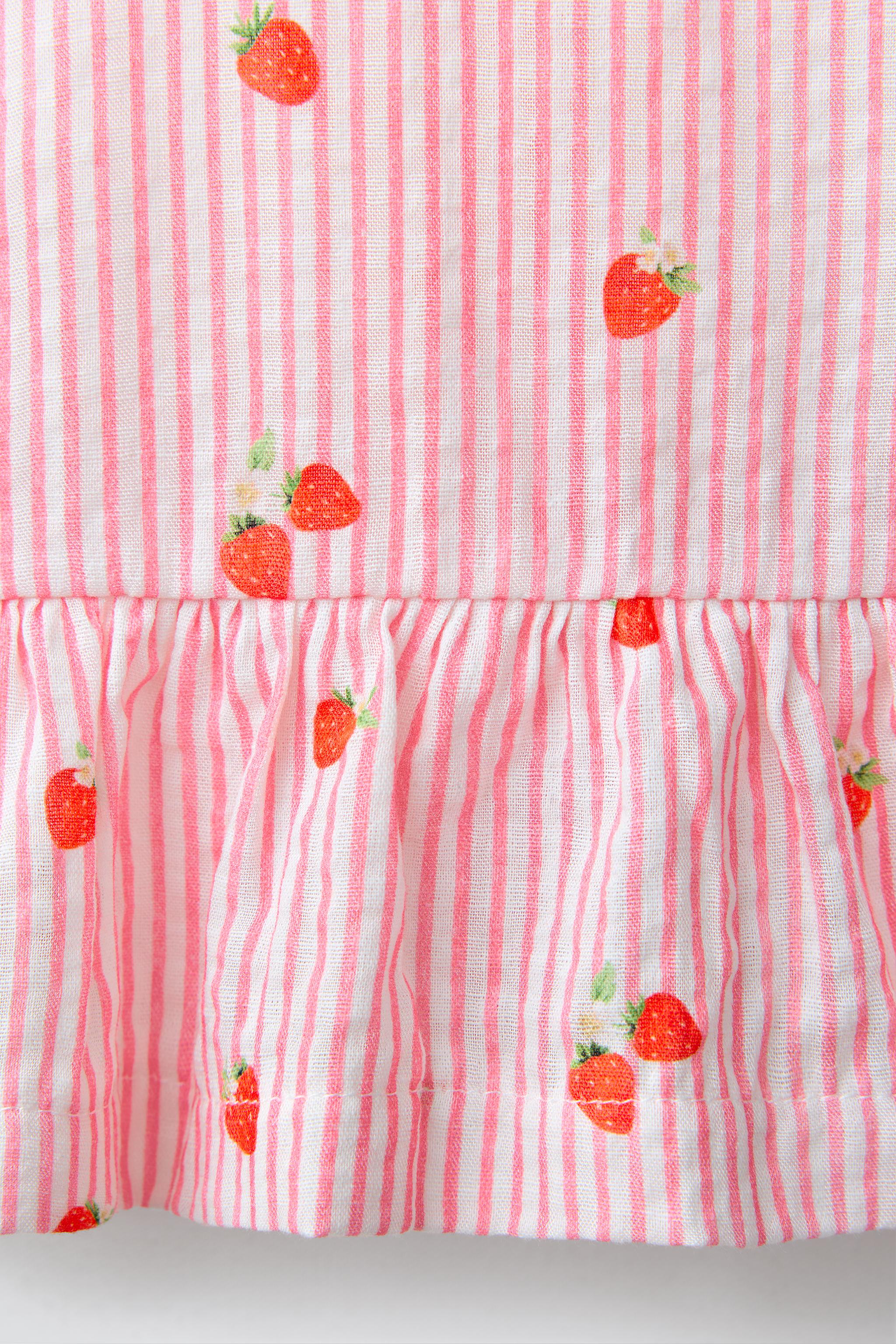 Zara STRIPED STRAWBERRY BLOUSE — фото 3