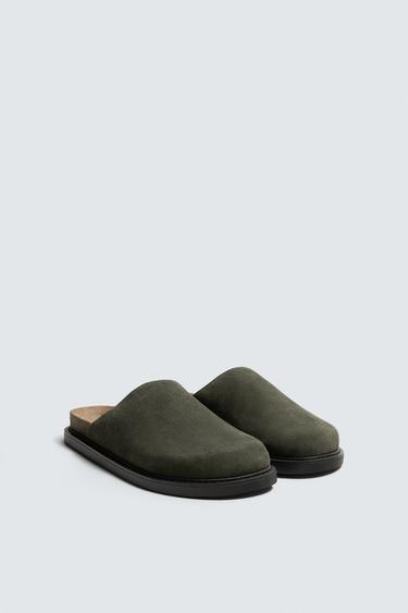 КОЖАНЫЕ САБО — ВОДЯНИСТЫЙ ЗЕЛЕНЫЙ от Zara