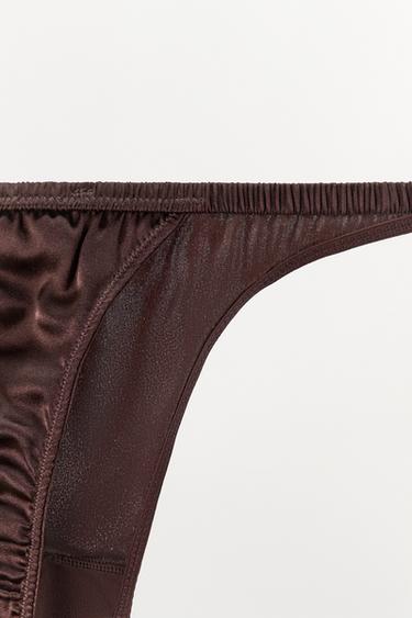 Tanga en soie - Marron de Zara - Image 6