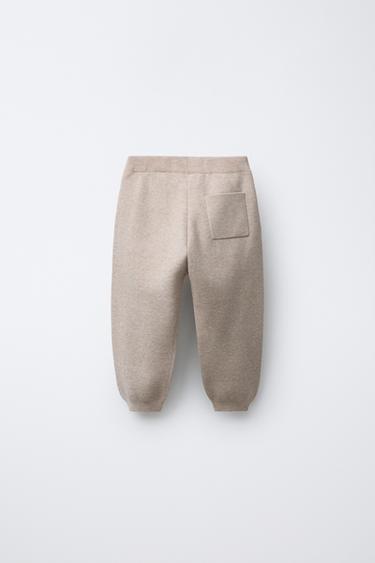 KNITTED JOGGING TROUSERS - Sand by Zara - Image 1