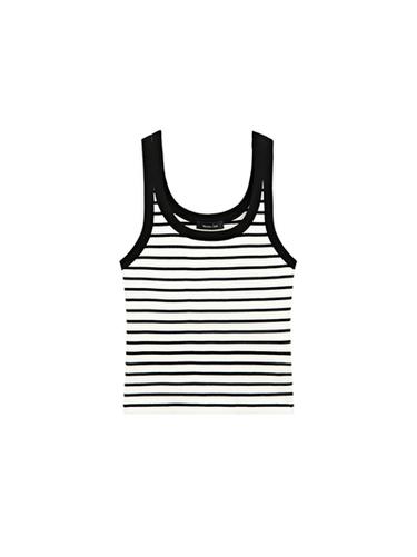 Camiseta tirantes estampado rayas - Crudo de Zara