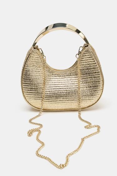 METALLIC HANDLE DETAIL BAG - Golden by Zara