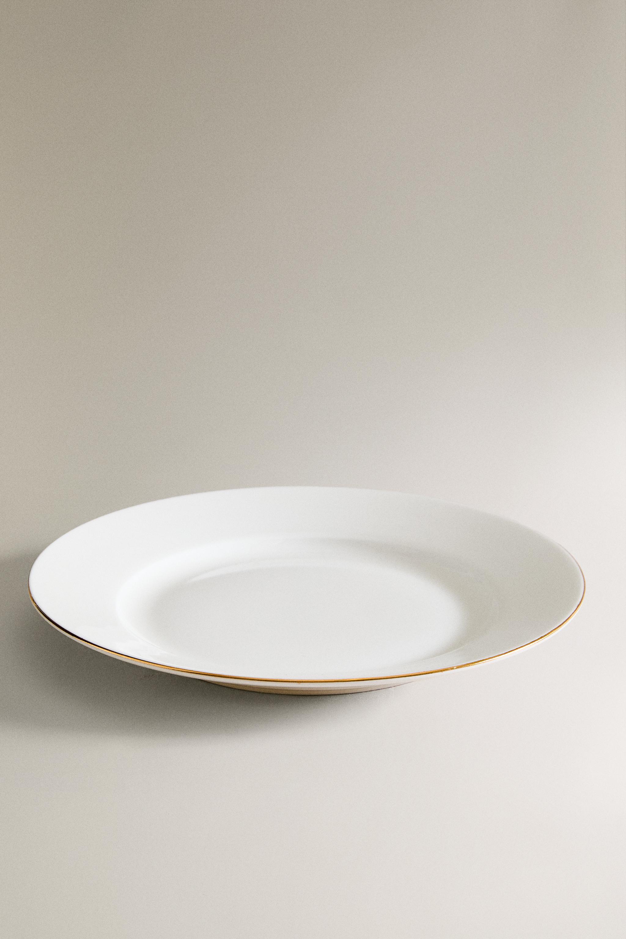 RIMMED BONE CHINA SIDE PLATE — Gold