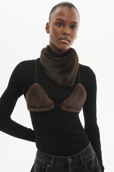 LIMITED EDITION FAUX FUR BANDANA - Chocolate by Zara - Image 0