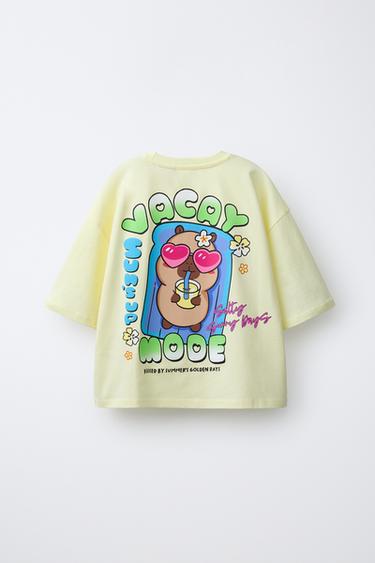 CAPYBARA CAPYFUN © PRINT T-SHIRT - Lime by Zara - Image 1
