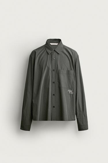 BOXY FIT PLAID SHIRT — Green 1