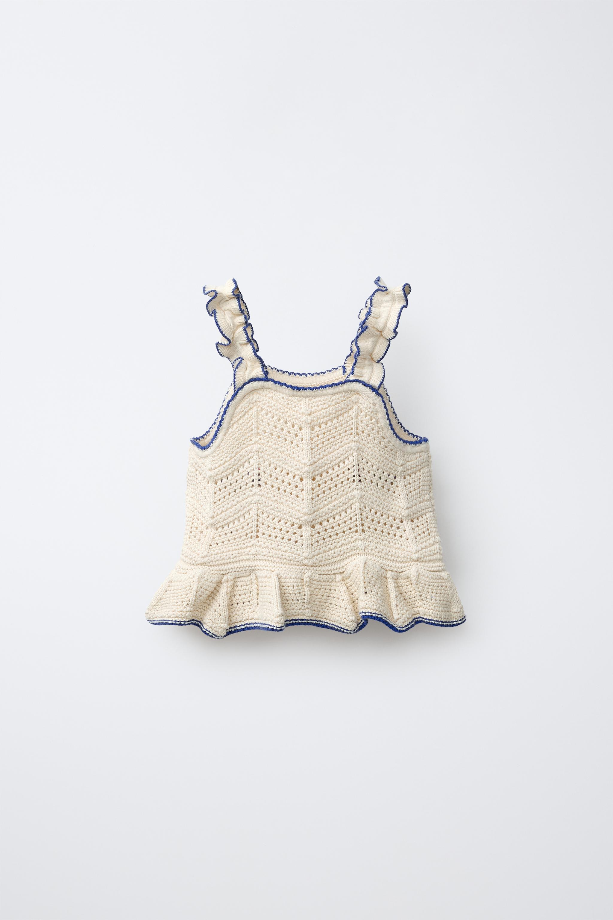 Детские свитеры Zara EMBROIDERED FLOWER KNIT TOP — фото 3