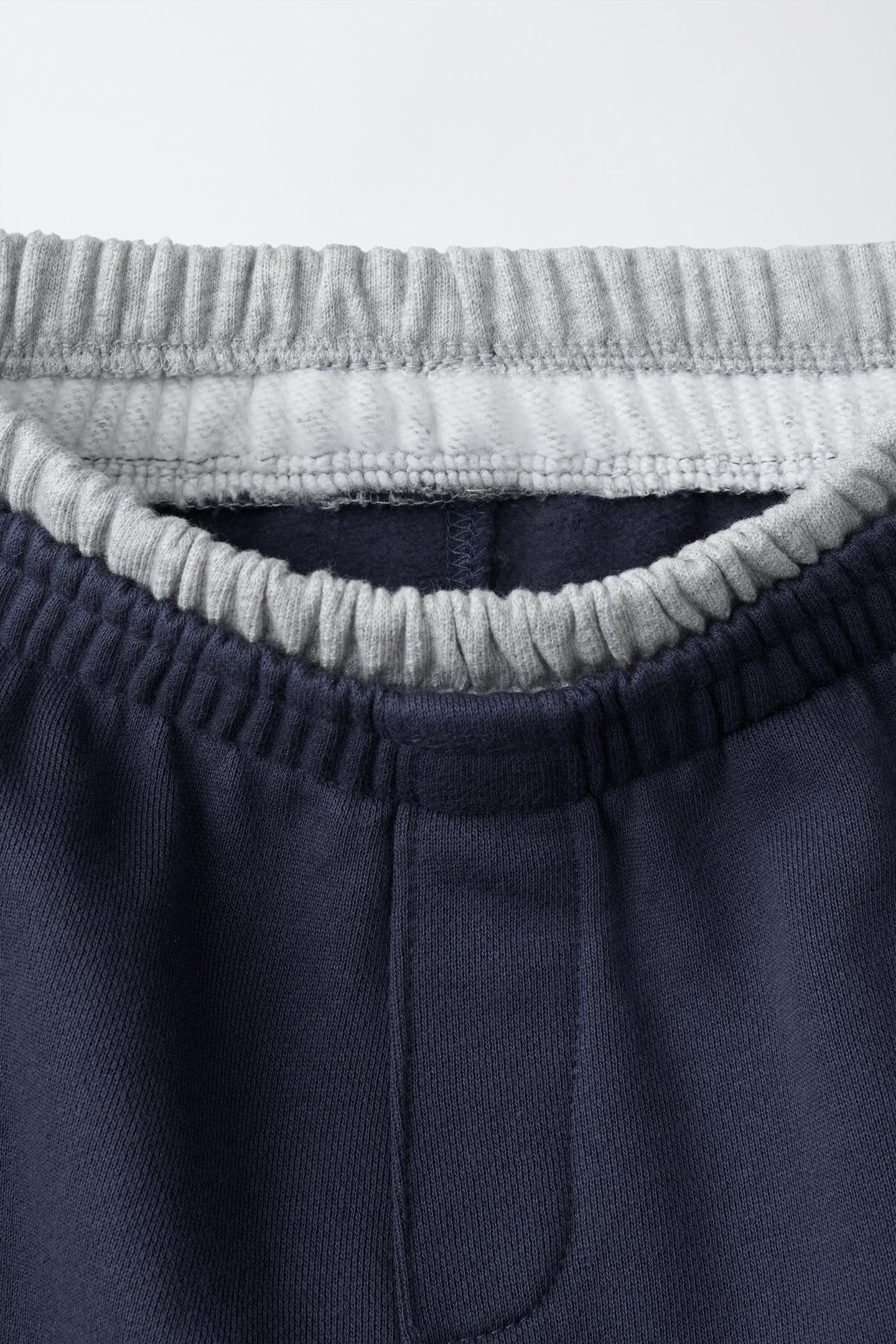 Детские брюки Zara Double Waistband Text Jogger, цвет: Тёмно-синий — фото 3