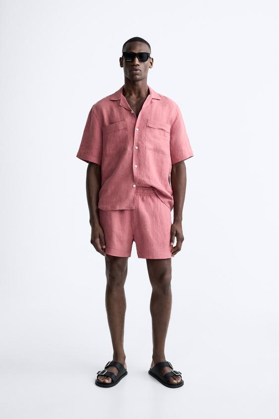 100% LINEN SHIRT - Pink | ZARA United Kingdom