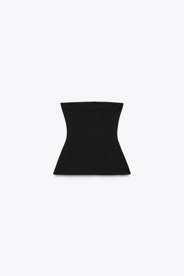 TOP BANDEAU INTERLOCK - Noir de Zara - Image 5