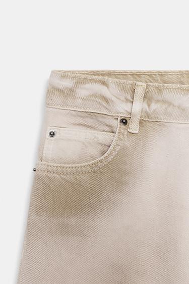 ZW COLLECTION FADED HIGH-WAIST JEANS - Sand by Zara - Image 5