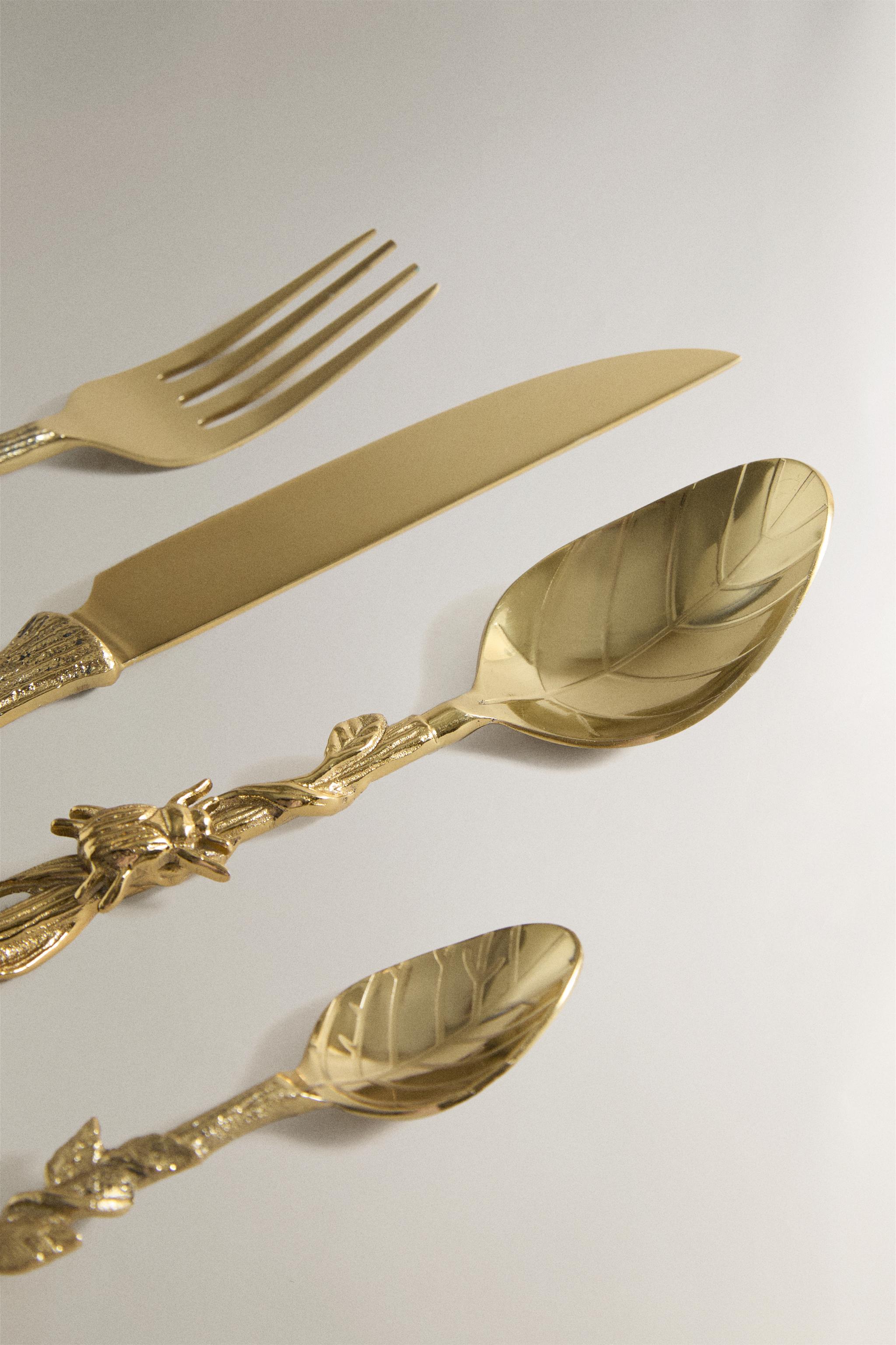 FOUR-PIECE CUTLERY SET WITH TREES | MARISA BERENSON — Golden