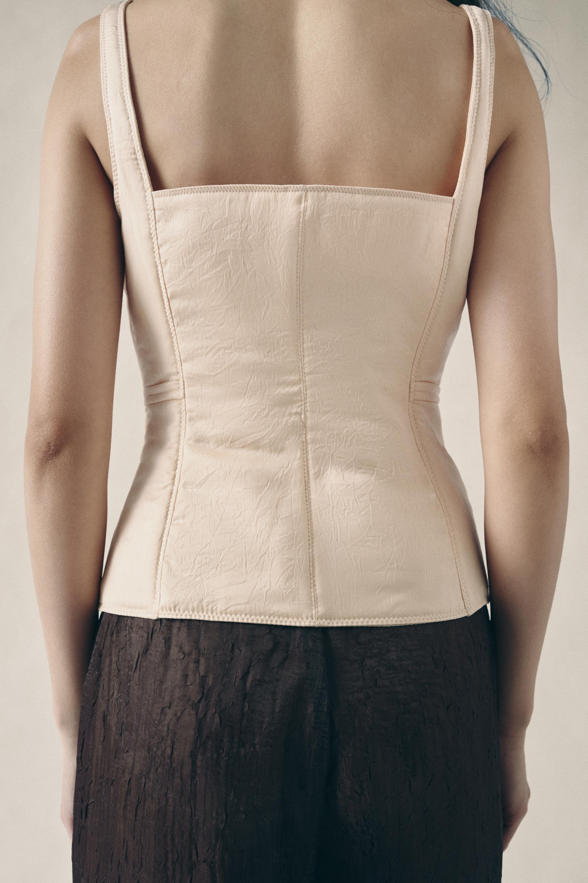 PADDED BUSTIER TOP - Beige-pink | ZARA United States