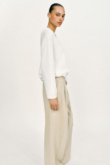 ROUND NECK KNIT JUMPER - White by Zara - Image 3