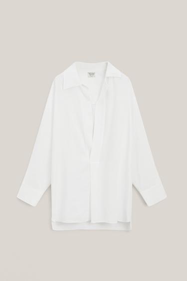 Zara Flowing linen blend shirt - LIMITED EDITION - White