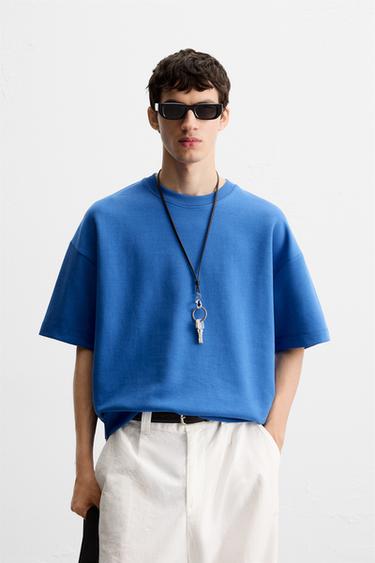 TECHNICAL TEXTURED SWEATSHIRT - Blue by Zara