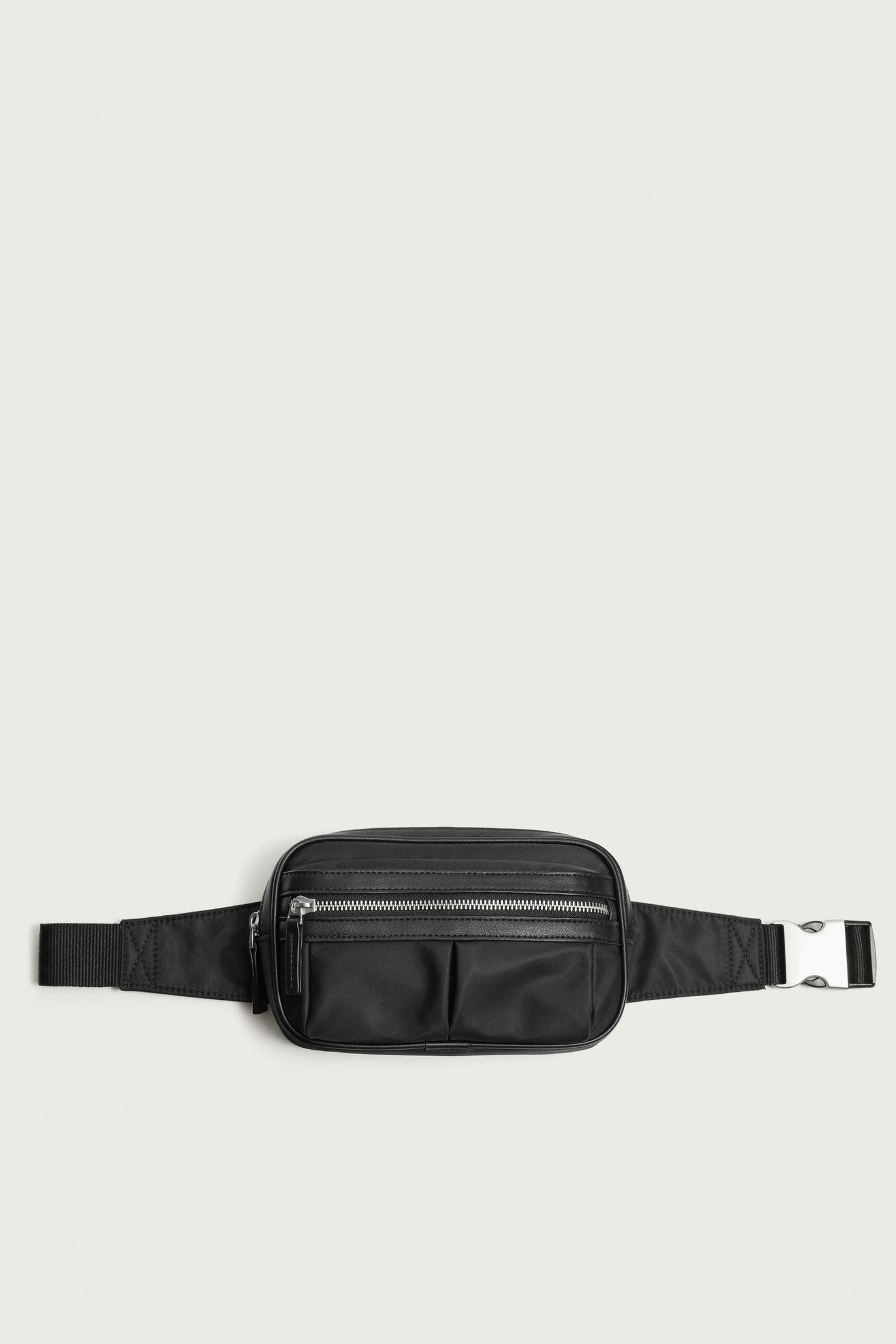 Мужская сумка Zara Combination Technical Belt, цвет: Чёрный