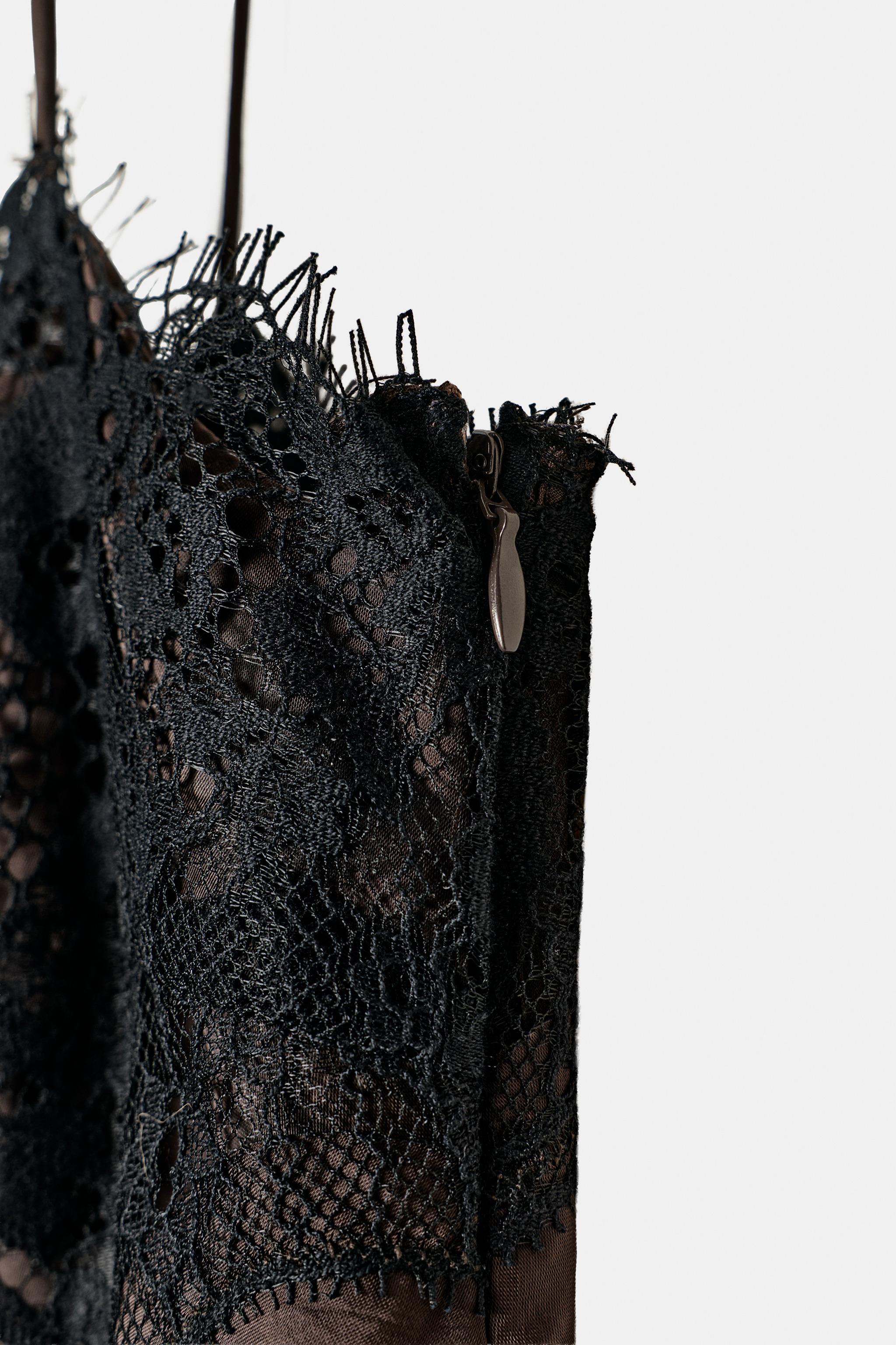 ASYMMETRICAL SATIN LACE DRESS ZW COLLECTION