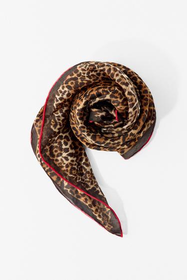 PAÑUELO MODAL SEDA ESTAMPADO ANIMAL - Leopardo de Zara