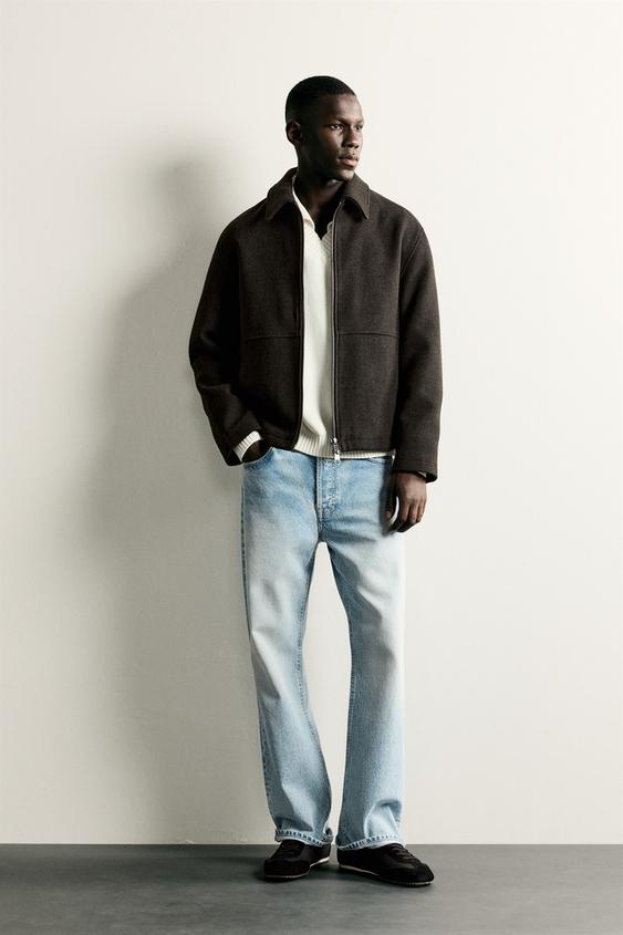 WOOL BLEND REGULAR FIT JACKET - Brown by Zara - Image 0