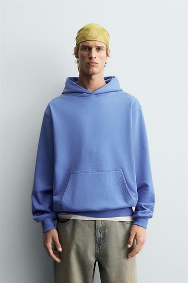 BASIC HOODIE - Light blue by Zara