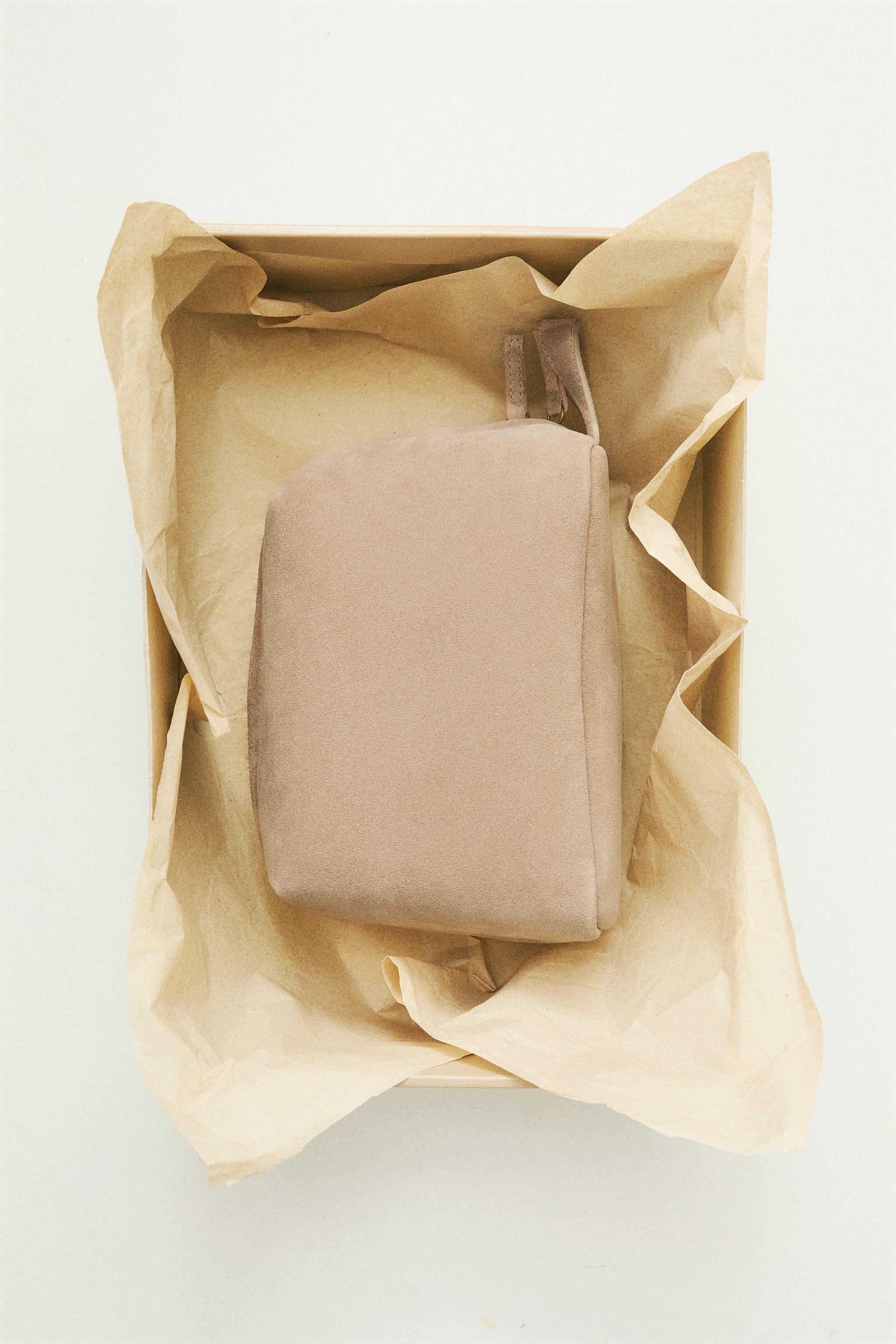 ミディアム スエード コスメティックポーチ - エクリュ | ZARA Japan