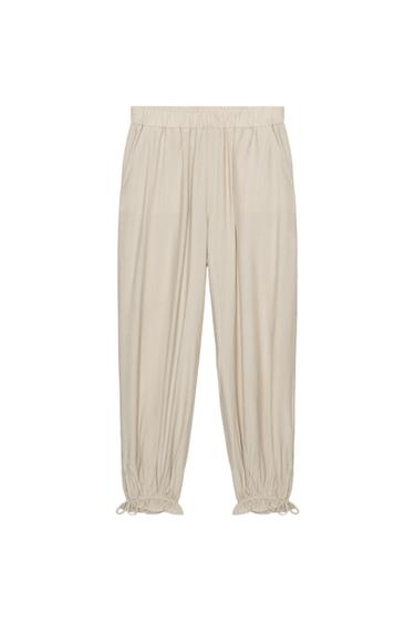 PANTALÓN BOMBACHO TEXTURA - Crudo de Zara