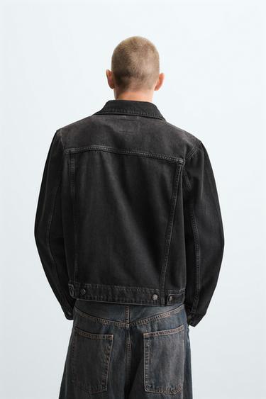 BASIC DENIM JACKET - Black by Zara - Image 2