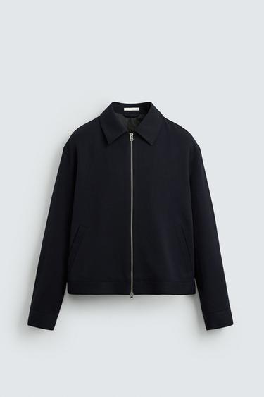 ZIP-UP OVERSHIRT - Dark navy by Zara