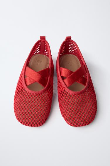 BALLERINES RÉSILLE - Rouge de Zara - Image 3