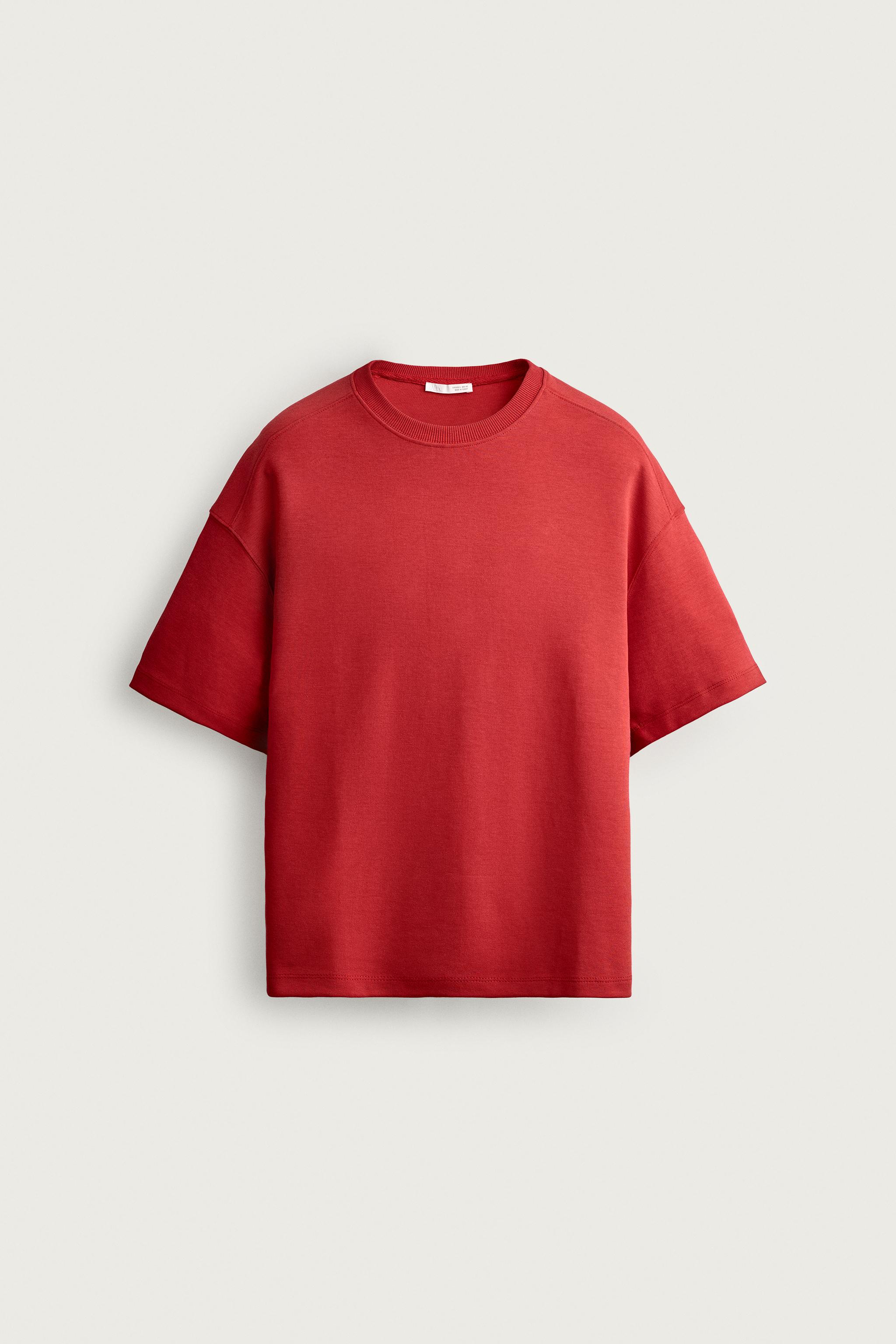 RELAXED FIT INTERLOCK SWEATSHIRT — Red
