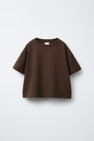 BASIC PLAIN T-SHIRT - Brown by Zara