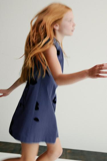 FLOCKED FLORAL DRESS - Blue by Zara