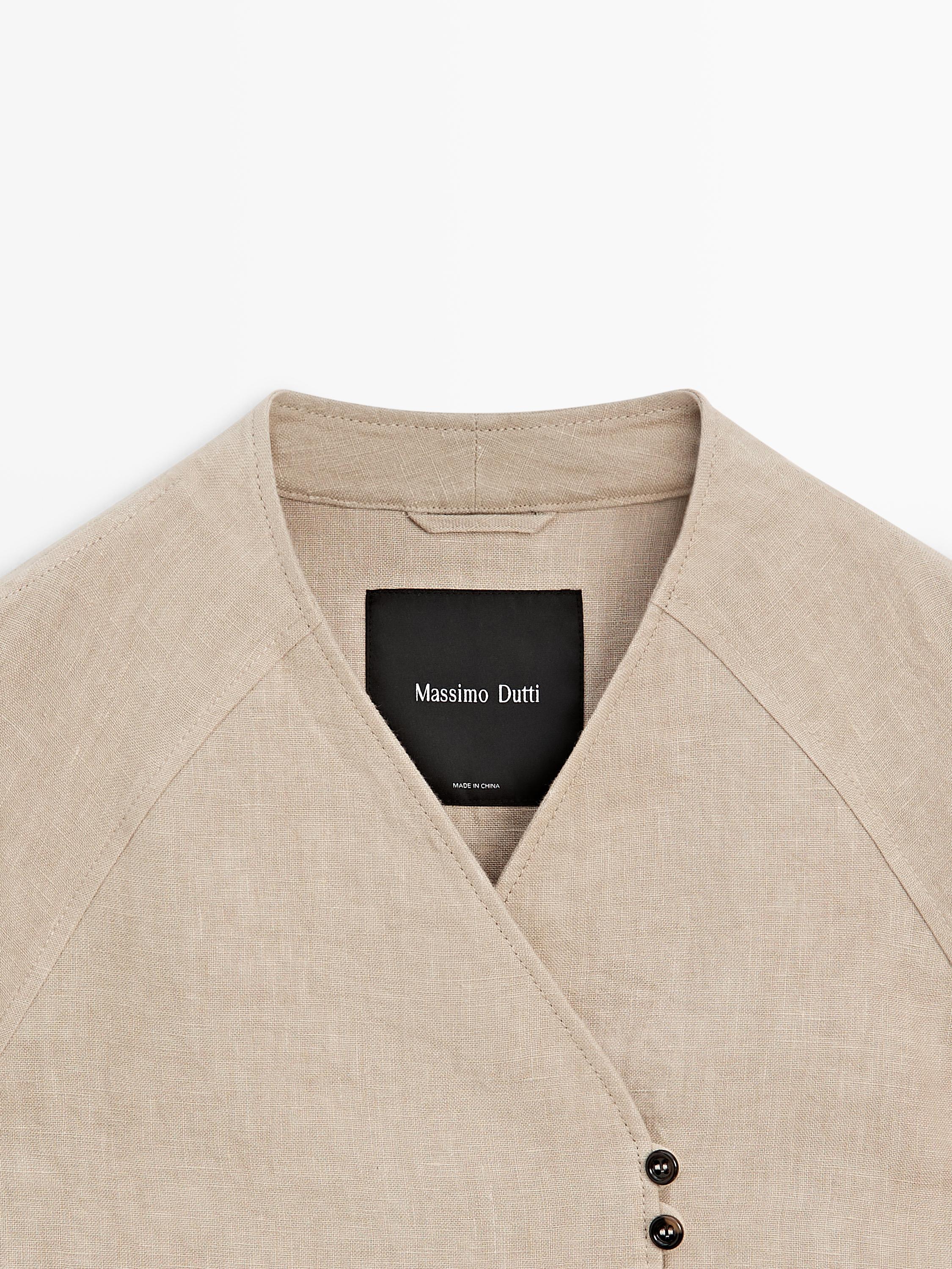 Cropped 100% linen jacket