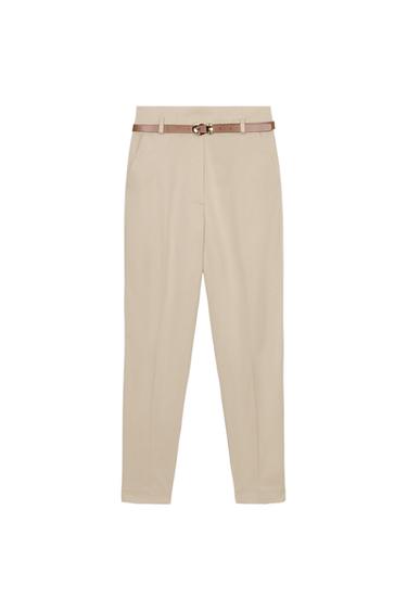 MAGAS DEREKÚ NADRÁG ÖVVEL – Világos teveszín a ZARA-tól