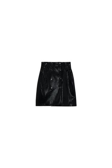 FAUX LEATHER MINI SKIRT