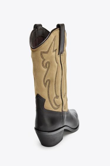 COMBINED LEATHER EMBROIDERED BOOTS - Multicoloured by Zara - Image 7